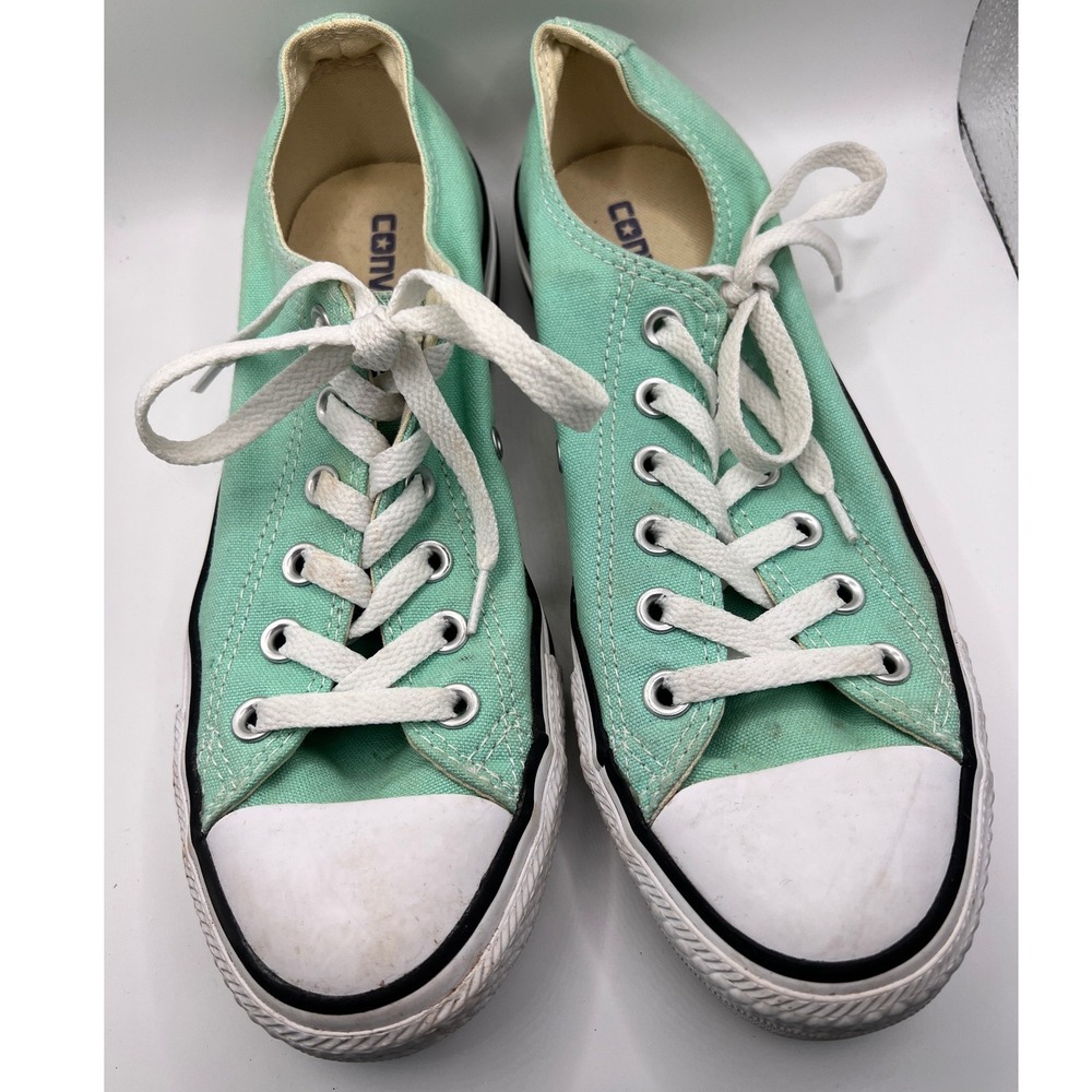 Converse All Star Low Size W8 M6 Mint Green Good Canvas Sneakers 136565F